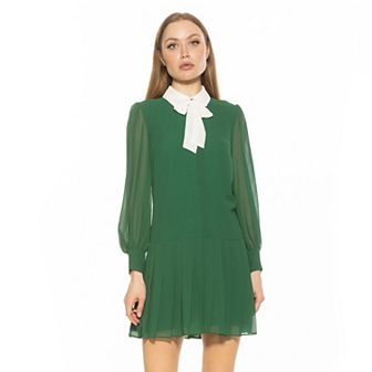 Women's ALEXIA ADMOR Glennis Collared Bow Tie Shift Dress