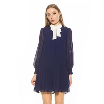 Women's ALEXIA ADMOR Glennis Collared Bow Tie Shift Dress