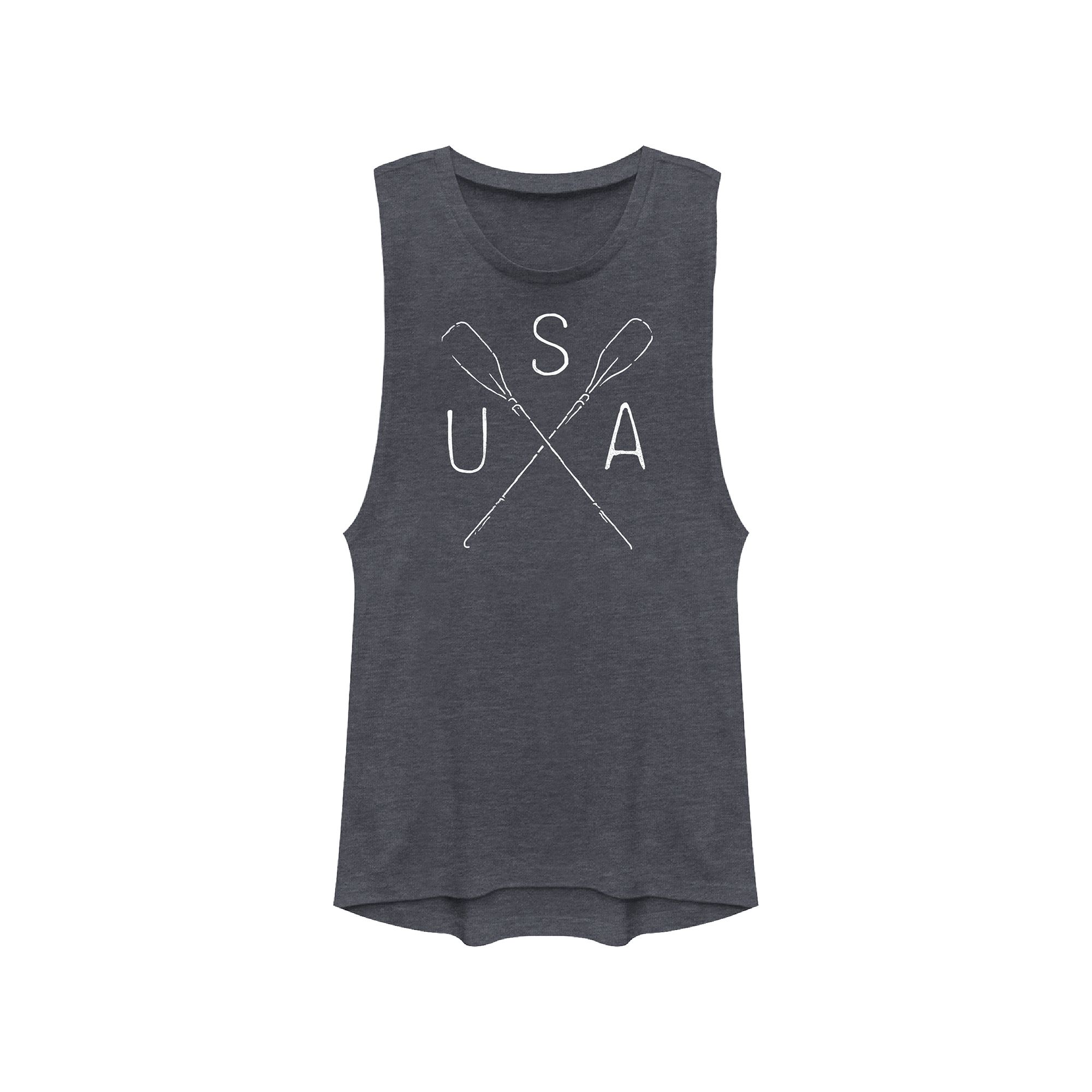 Juniors USA Crossed Paddles Festival Graphic Muscle Tank, Girls, Size: XS