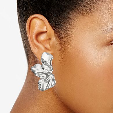 Sonoma Goods For Life® Silver Tone Oversized Petals Stud Earrings