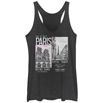 Juniors' Paris Places Of Interest Graphic Racerback Tank