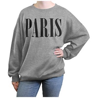 Juniors' Paris Oversized Graphic Fleece