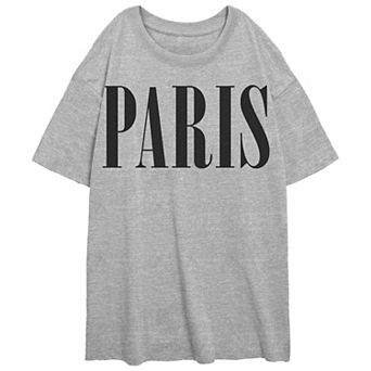 Juniors' Paris Oversized Graphic Tee
