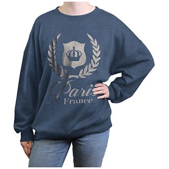 Juniors' Paris, France Crown Oversized Graphic Fleece