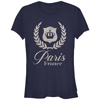 Juniors' Paris, France Crown Graphic Tee