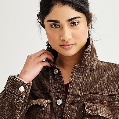 Juniors' SO® Corduroy Utility Jacket