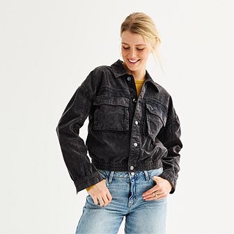 Juniors' SO® Corduroy Utility Jacket