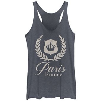 Juniors' Paris, France Crown Graphic Racerback Tank