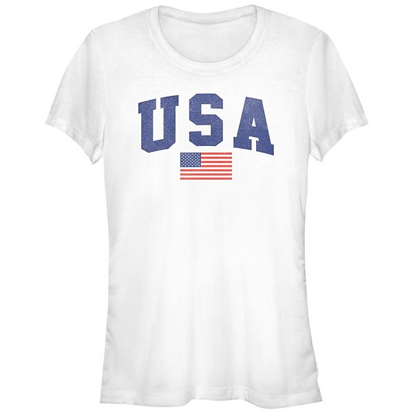 Juniors' USA Flag Graphic Tee