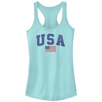 Juniors' USA Flag Graphic Racerback Tank