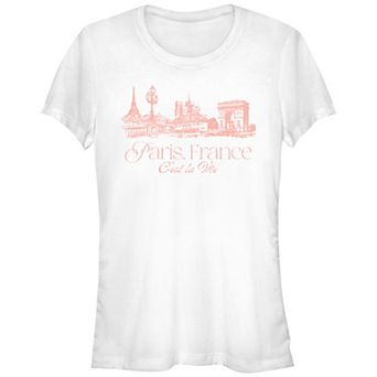 Juniors' Paris, France C'est La Vie Graphic Tee