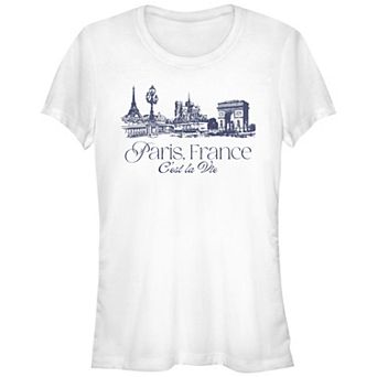 Juniors' Paris, France C'est La Vie Graphic Tee