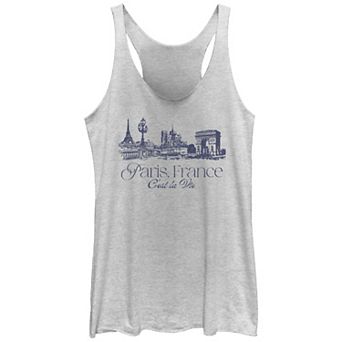 Juniors' Paris, France C'est La Vie Graphic Racerback Tank