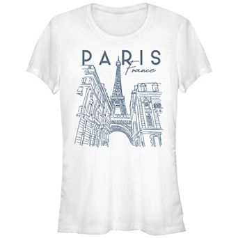 Juniors' Paris, France City Sketch Graphic Tee
