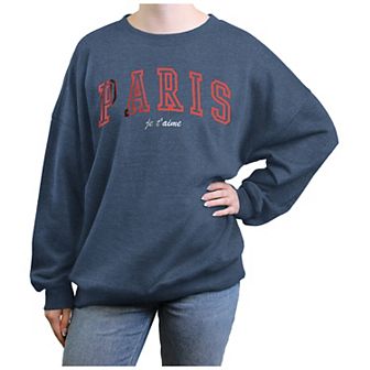 Juniors' Paris Je T'Aime Oversized Graphic Fleece