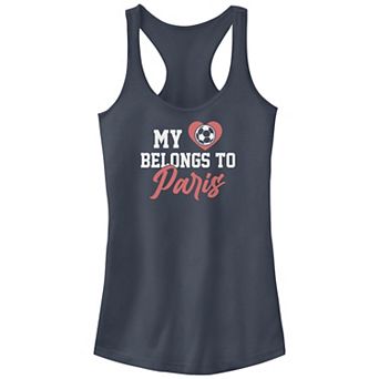 Juniors' My Heart Belongs To Paris Soccer Graphic Racerback Tank