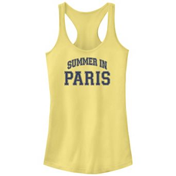 Juniors' Summer In Paris Graphic Racerback Tank