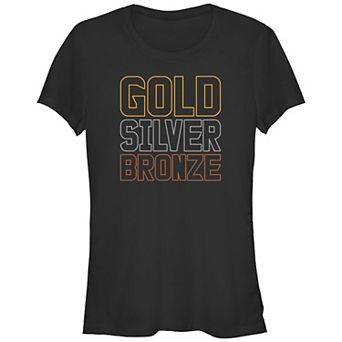 Juniors' Gold Silver Bronze Graphic Tee