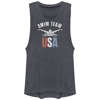 Juniors' Swim Team USA Festival Graphic Muscle Tank