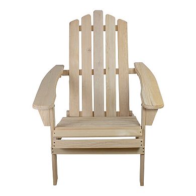 Northlight 36" Natural Brown Classic Folding Wooden Adirondack Chair