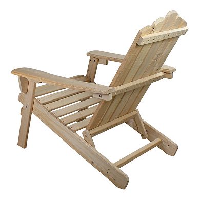 Northlight 36" Natural Brown Classic Folding Wooden Adirondack Chair