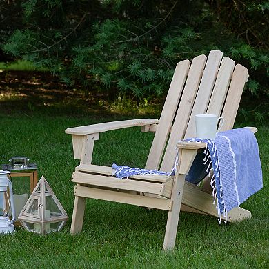Northlight 36" Natural Brown Classic Folding Wooden Adirondack Chair