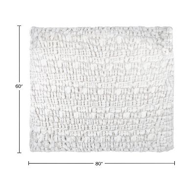 Lavish Home Jacquard Faux Fur Throw Blanket