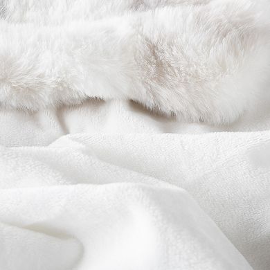 Lavish Home Jacquard Faux Fur Throw Blanket