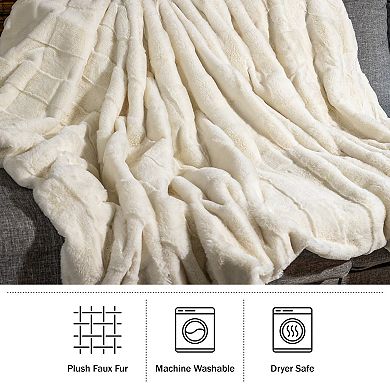 Lavish Home Faux Fur Throw Blanket