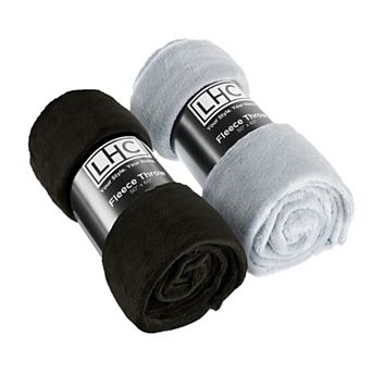 Lavish Home 2-Pack Fleece Throw Blanket Set