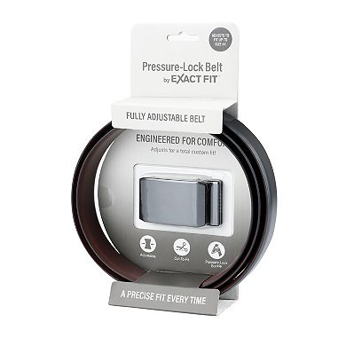 Men's Exact Fit Fully Adjustable Cut-to-Fit Pressure Lock Plaque Buckle Belt