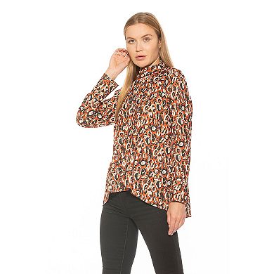 Women's ALEXIA ADMOR Danielle Mockneck Draped Flowy Blouse