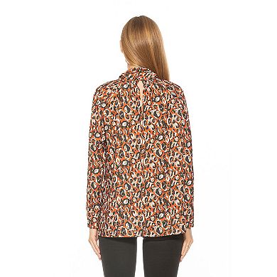 Women's ALEXIA ADMOR Danielle Mockneck Draped Flowy Blouse