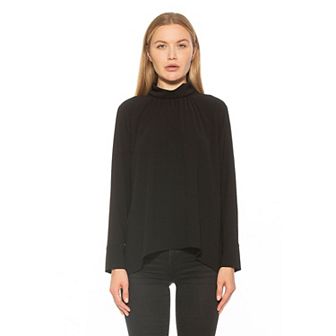 Women's ALEXIA ADMOR Danielle Mockneck Draped Flowy Blouse