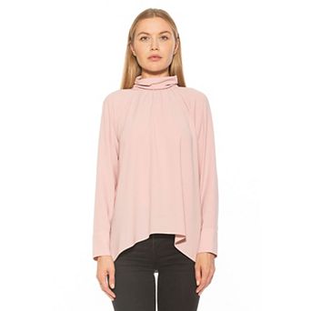 Women's ALEXIA ADMOR Danielle Mockneck Draped Flowy Blouse