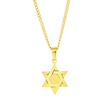 Metallo Stainless Steel Star Of David Necklace