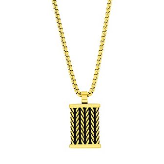 Metallo Stainless Steel Rectangle Chevron Necklace
