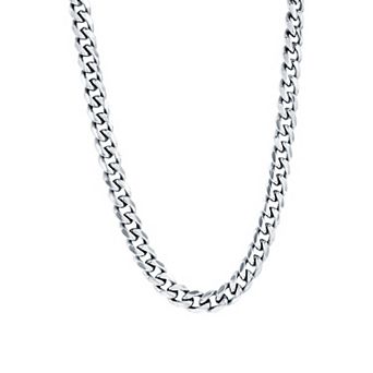 Metallo Stainless Steel 7mm Cuban Chain Necklace
