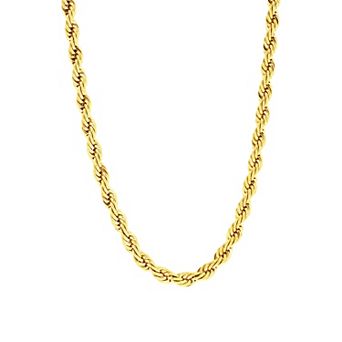 Metallo Stainless Steel 5mm Rope Chain Necklace