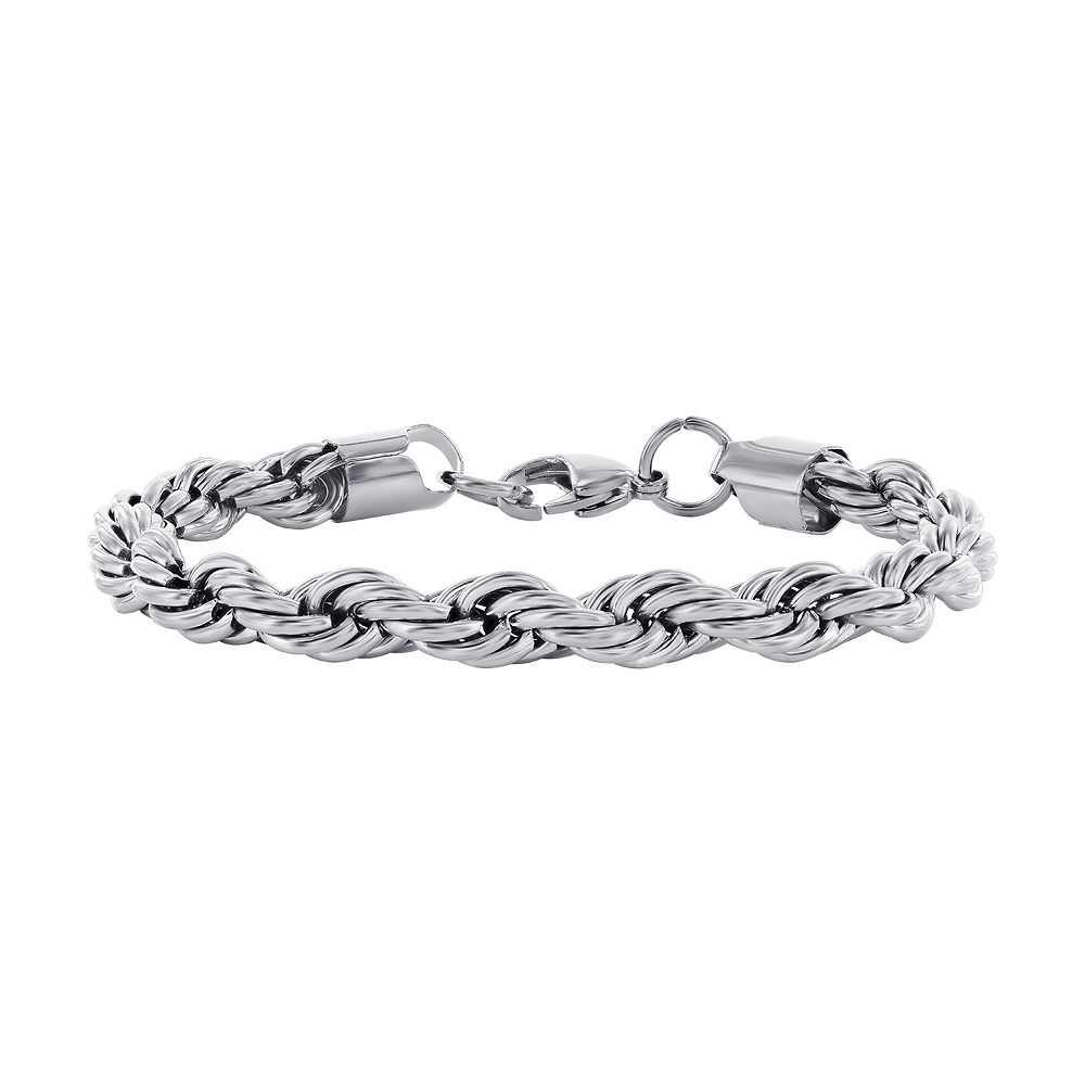 Men's Metallo Steel Black Plated 8mm Rope Bracelet