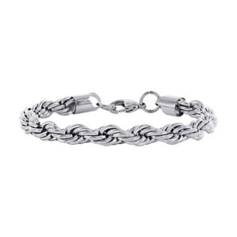 Men's Metallo Steel Black Plated 8mm Rope Bracelet