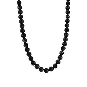 Men's Metallo Steel Red Tiger Eye 8mm Bead Necklace