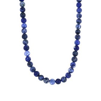 Men's Metallo Steel Red Tiger Eye 8mm Bead Necklace