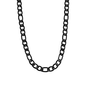 Metallo Men's Stainless Steel Textured Chain Necklace