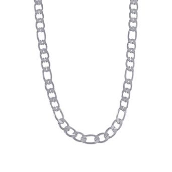 Metallo Men's Stainless Steel Textured Chain Necklace