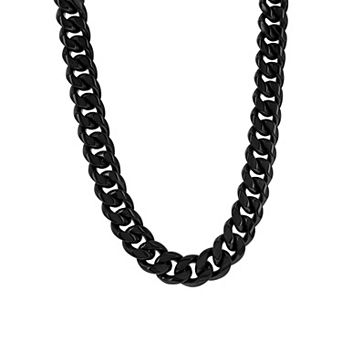 Metallo Men's Stainless Steel Miami Cuban Chain Necklace