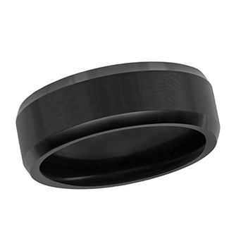 Men's Metallo Tung Black Brushed & Polished 8mm Ring