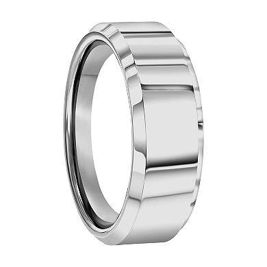 Men's Metallo Tung Polished Silver 8mm Ring