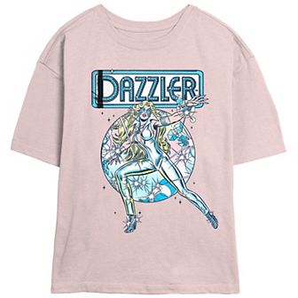 Juniors' Dazzler Sparkle Stamp Skimmer Graphic Tee