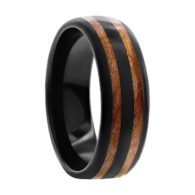 Men's Metallo Tung Black Genuine Wood Ring